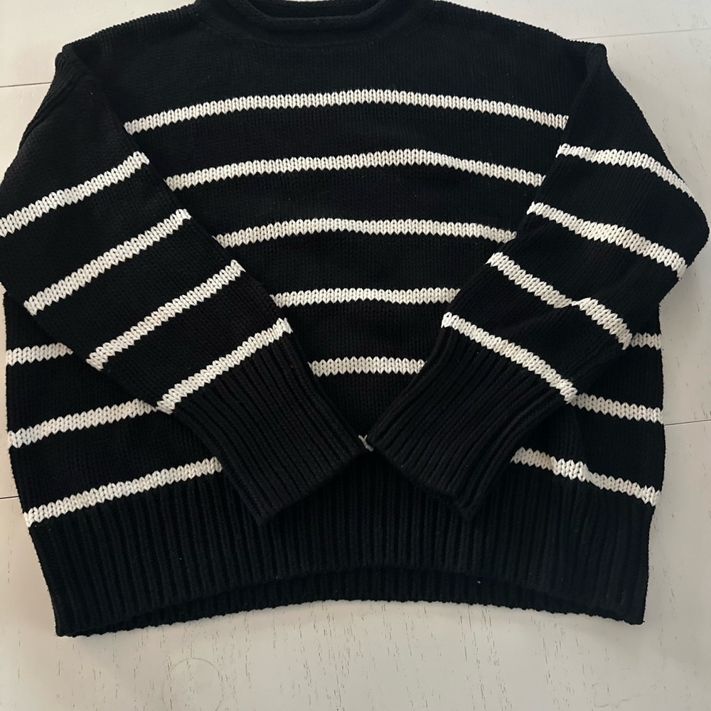 La Ligne Marina Black and White Striped Sweater